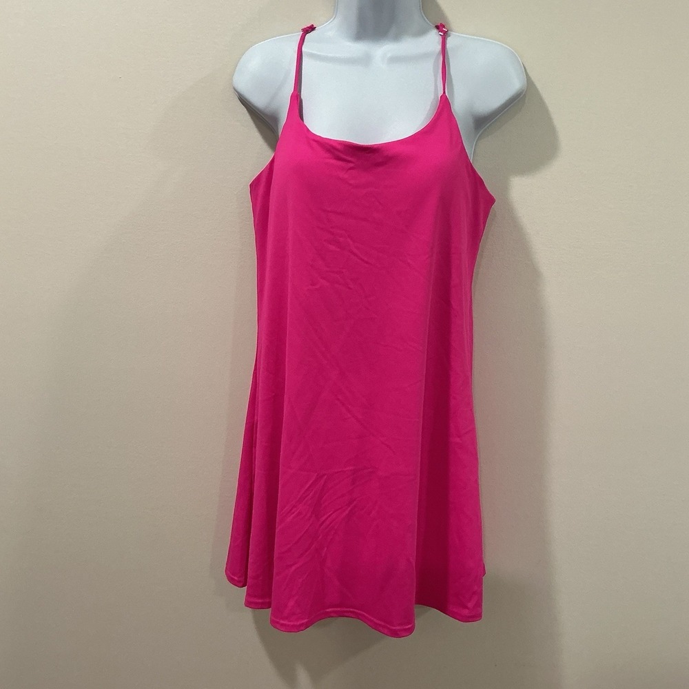 New In Sport Athletic Dress Romper Built In Shorts Pink Large Pickleball Tennis